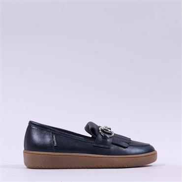 Marco Moreo Berlino Gumsole Link Slip On - Navy Leather